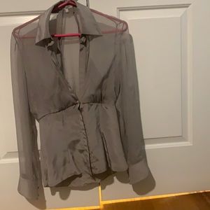 Zac Posen 100% silk long sleeve shirt